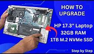 Upgrading Newer HP 17.3" Laptop With New RAM And M.2 NVMe SSD