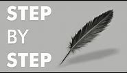 How To Draw a Realistic Feather Step by Step [EASY TO FOLLOW]