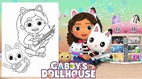 GABBY'S DOLLHOUSE Coloring Page COLORING Pandy Paws and Gabby's Dollhouse Color Gabby's Dollhouse
