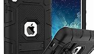 TIMISM Case with Sturdy Kickstand, 3 in 1 Heavy Duty Shockproof Hybrid Three Layer Protective Cover for iPad Mini 1st 2nd 3rd Generation, Black