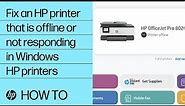 How to fix an HP printer that is offline or not responding from a Windows computer | HP Support