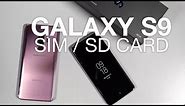Inserting SIM, microSD Card in Galaxy S9 / S9+