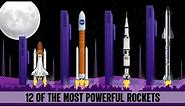 12 Most Powerful Rockets: Launches & Size Comparison | Animated Guide feat. Space Shuttle, Starship
