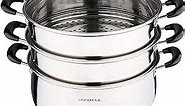 3 Tier Multi Tier Layer Stainless Steel Steamer Pot For Cooking With Stackable Pan Insert/Lid, Food Steamer, Vegetable Steamer Cooker, Steamer Cookware Pot, Vaporeras Para Tamales, Multilayer 16 qt