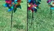 10-Pack Sparkly Reflective Pinwheels, Pin Wheel Holographic Spinners Whirl Reflective Pinwheel Scare Birds Away for Garden Yard Patio Lawn Farm Decor with Assembly Instructions (RAINBOW) (RAINBOW A+B)