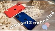 ✨ iPhone 12 unboxing Blue + Red 🍎 2020 chill asmr + accessories
