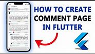 How To Create Comment Page In Flutter | Comment Screen UI in flutter | #flutter