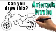 How to Draw a Motorcycle Easy Sketch | Simple Step by Step Motorbike Drawing | Superbike