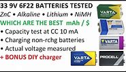 Huge test of 33 9V batteries