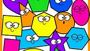 Cute Geometric 2D Shapes Clipart - Math Manipulatives - GIF and PNG