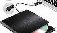 External DVD Drive USB 3.0 Type-C CD Burner Portable CD +/-RW Drive DVD Player for ROM Rewriter Burner Compatible with Laptop Desktop PC Windows MacBook Linux Mac OS