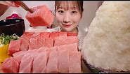 ASMR Tuna Sashimi【Mukbang/ Eating Sounds】【English subtitles】