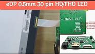 eDP 30 Pin Ultra Laptop Screen LCD Controller Board HDMI 12V Supply Jumper Selection Resolution