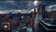 New York City Ambience, Penthouse View | City Sounds for Sleep | Some Rain and Thunder | 10 Hours