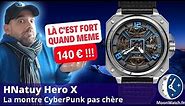 HNATUY HERO X 🦸⌚💀 MONTRE SQUELETTE CYBERPUNK AUTOMATIQUE ET PAS CHÈRE 🧷💀😈🔥