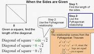 How to Find the Diagonal of a Square When the Sides are Given