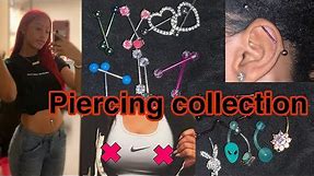 Where I get my piercing jewelry for CHEAP + my piercing collection| industrial, belly button + more
