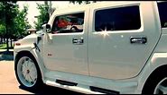 CUSTOM WHITE HUMMER H2 WITH 34 INCH CUSTOM WHITE RIMS X SLIM THUG HOGGLIFE HOW TO BE THE MAN
