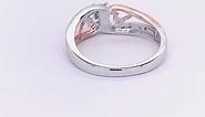 Diamond Promise Ring Sterling Silver and 10k Rose Gold