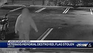 Stolen American Flag, POW flag and engraved Veterans' plaque recovered thanks to surveillance video