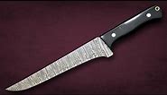 Fisherman's Fillet Knife Hand Forged Damascus Steel Blank Kitchen Knife Buffalo Horn Handle Handmade