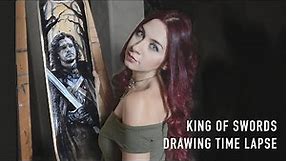 Jon Snow Drawing Time Lapse | Game of Thrones Surreal Fan Art