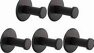 Bath Towel Hooks, 6 Pack Self Adhesive Coat Hooks, Sturdy No Drilling Robe Hook, SUS 304 Stainless Steel Heavy Duty Clothes Hanger, Wall Hooks for Bathroom Bedroom Kitchen (2 in, Black)
