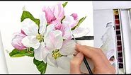 How to paint realistic apple blossom in watercolour with Anna Mason