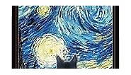 Black Cute Cat iPhone 7P/8P Case - 5.5 Inch Van Gogh Cute Cat iPhone Case, Non-Slip Pattern Design and Shock Absorption, Soft Silica Gel Frame Support Black Phone Case for Teen Girls and Sisters