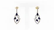 Sapphire and Diamond Drop Earrings in 14kt Yellow Gold