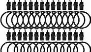 40 Pack Metal Curtain Rings with Clips, Curtain Clip Rings Hooks for Hanging Drapery Drapes Bows, Curtain Rod Rings 1.5 inch Interior Diameter, Black