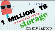1 Million terabyte storage on laptop!! (unlimited storage)