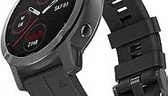 OVERSTEP Compatible with Garmin Fenix 5 Watch Band, 22mm Soft Silicone Bands for Fenix 6/Fenix 7/Fenix 5 Plus/Fenix 6 Pro/Forerunner 935/Forerunner 945/Approach S60/Quatix 5 Smartwatch (Black)