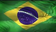 Brazil Flag 5 Minutes Loop - FREE 4k Stock Footage - Realistic Brazilian Flag Wave Animation