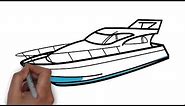 How to Draw a Yacht step by step| Easy Drawing Lessons for Kids