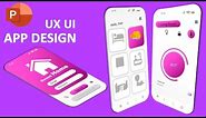 Creating mobile app mockup design in PowerPoint UX UI | mobile app prototype design in PowerPoint