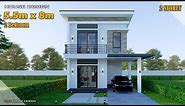 Small House Design | Simple House | 5.5m x 8m 2 Storey | 2 Bedroom
