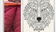 Topgraph Case Compatible for Samsung Galaxy S23 Cute Clear for Women Girly Designer Girls, Transparent Phone Case Design Compatible with Samsung Galaxy S23 (Cool Wolf Line Art)