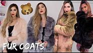FAUX FUR COAT CLOTHING HAUL || PRETTY LITTLE THING X MESHKI