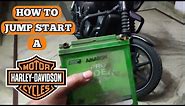 How To Jump Start Your Harley Davidson | Jumpstarting Street 750 By Using 150CC Regular Bike Battery