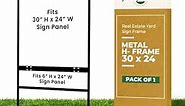 Real Estate Yard Sign Metal H Frame (1-pack) with Riders - Steel Sign Holder, 30" x 24" Yard Sign, Yard Sign Stands, Open House Sign for Real Estate (1 Main, 1 Rider, Black)