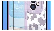 OOK Design For iPhone 11 Cute Purple Cow Print Phone Case