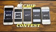 Apple A9 chip vs A8 vs A7 vs A6 vs A5 | Chip Contest (Ep.1)