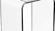 WAHFAY Acrylic End Table, Modern Lucite Side Table with Waterfall Edges, Contemporary Square Nightstand and Stool for Living Room and Bedroom, Clear