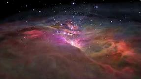 Flight Through Orion Nebula in Visible and Infrared Light