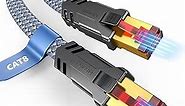 Snowkids Cat 8 Ethernet Cable 15 ft High Speed Gaming, 40Gbps, 2000Mhz Braided Flat LAN High Duty Long Internet Cable, Gold Plated RJ45 Connector for Modem/Router/PS3/4/5/PC Grey