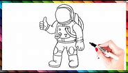 How To Draw An Astronaut Step By Step | Astronaut Drawing EASY | Super Easy Drawing Tutorials