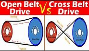 Differences between Open Belt Drive and Cross Belt Drive.