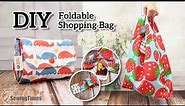 DIY Foldable Shopping Bag | How to make Reusable Grocery Bag [sewingtimes]