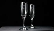 Mr and Mrs Wedding Toasting Champagne Flutes, Set of 2, Laser engraved Tosting Flutes Engraved Personalized Glasses for Bride and Groom